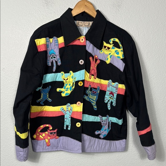 Life Style Jackets & Blazers - Colorful Crazy Cat Pattern‎ Jacket